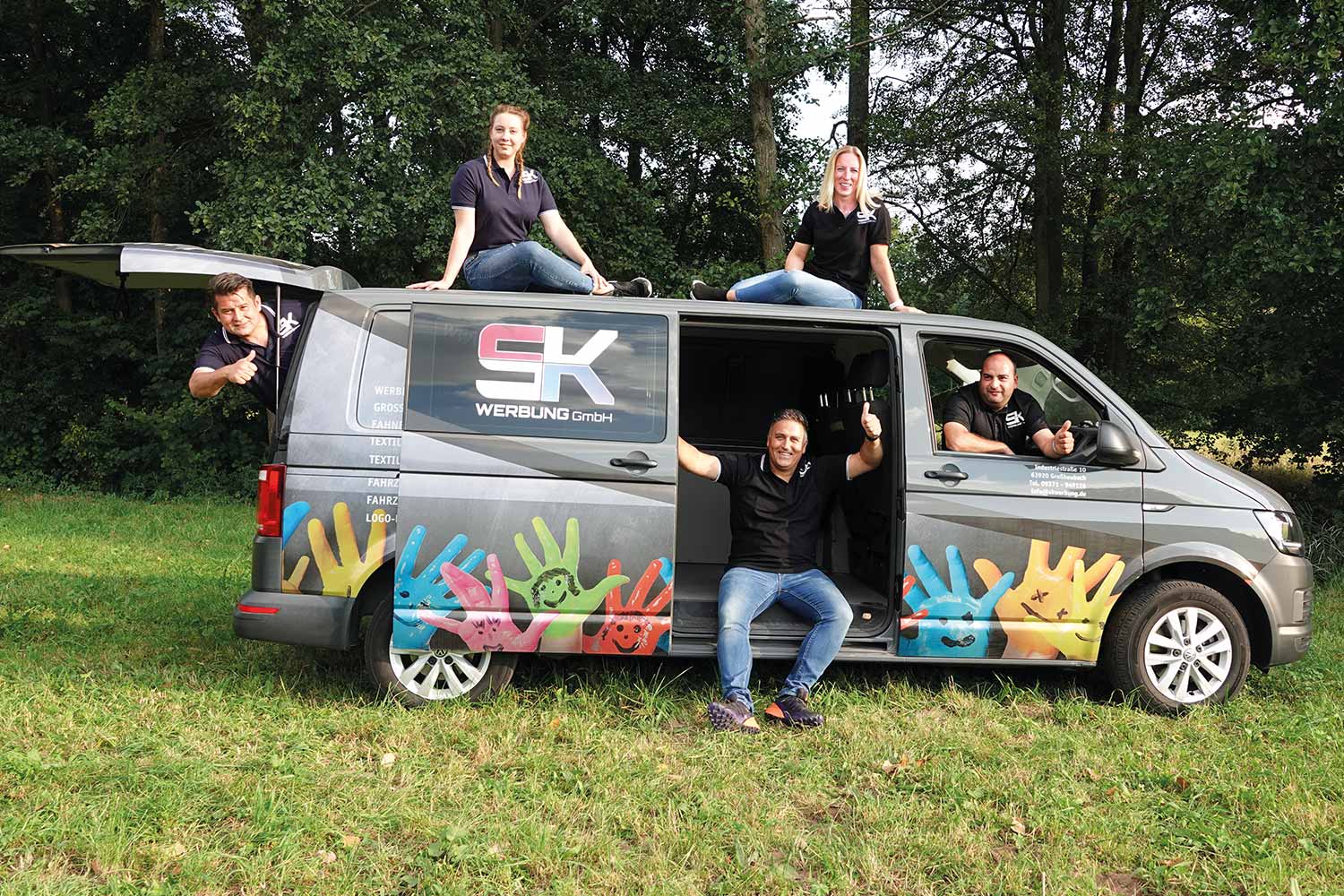 SK Werbung Team in VW Bus